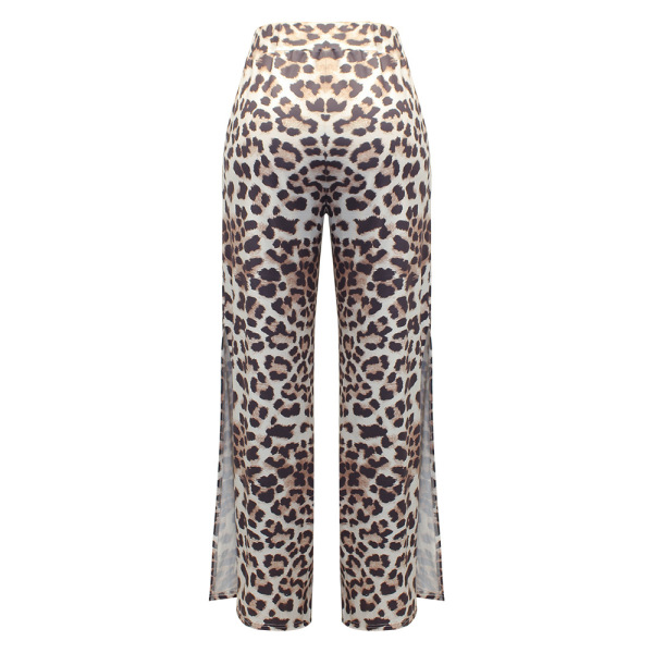 Fashion Leopard Print Pocket Slit Casual Pants 16