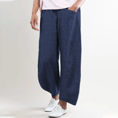 Fashion solid color loose casual wide-leg trousers 29