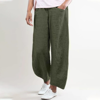 Fashion solid color loose casual wide-leg trousers 30