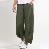Fashion solid color loose casual wide-leg trousers 30