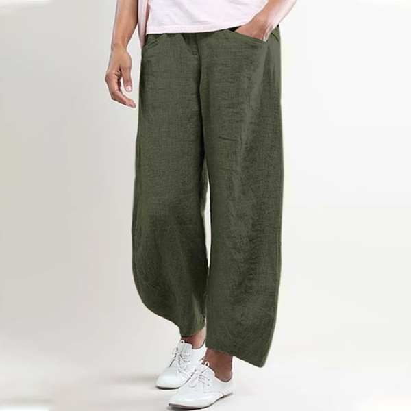 Fashion solid color loose casual wide-leg trousers 30