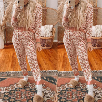 Five-pointed star print long-sleeved casual suit home wear 54