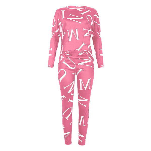 Letter Printed Long Sleeve Trousers Casual Suit 47