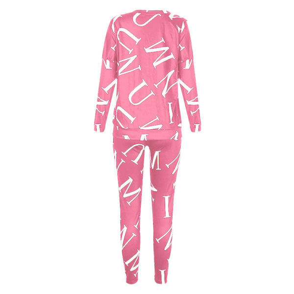 Letter Printed Long Sleeve Trousers Casual Suit 47