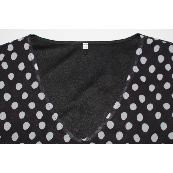 Polka dot ruffled long sleeves casual dress 2