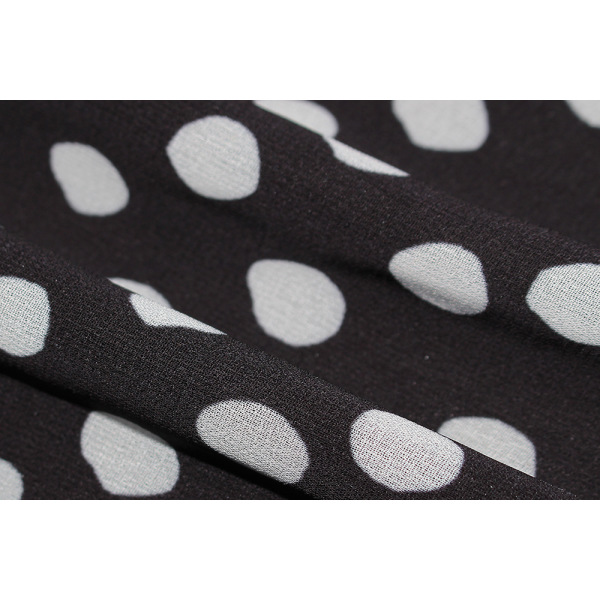 Polka dot ruffled long sleeves casual dress 2