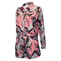 Printed Lapel Cardigan Single Breasted Casual Suit 60
