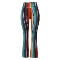 Printed Skinny High Waist Casual Flared Pants 17 