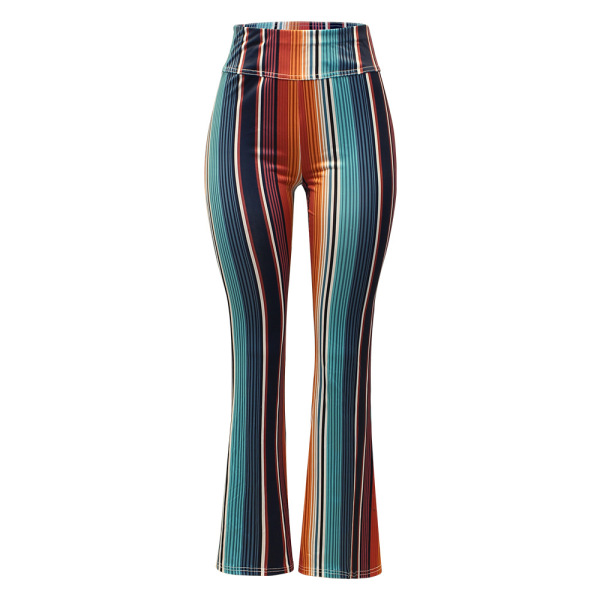 Printed Skinny High Waist Casual Flared Pants 17 