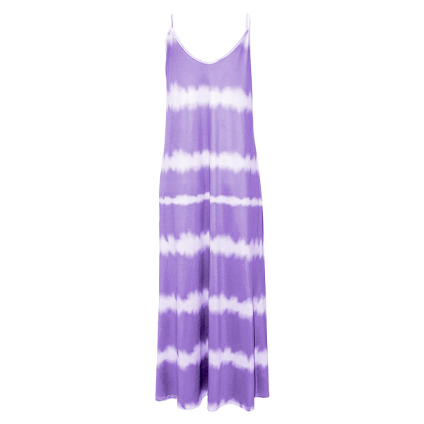 Printed striped oversized long loose dress 12