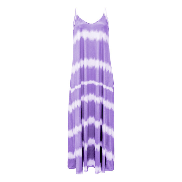 Printed striped oversized long loose dress 12