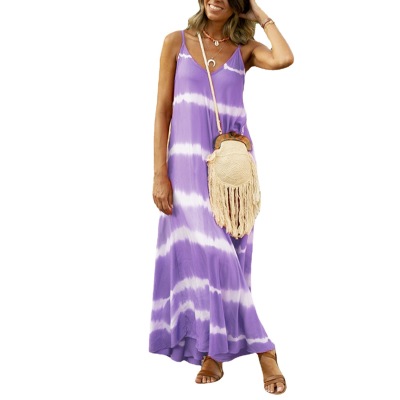Printed striped oversized long loose dress 12