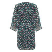 Printed V-neck bat long sleeve casual loose waist dress 5
