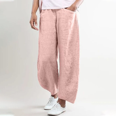 Solid color loose casual wide-leg trousers 31