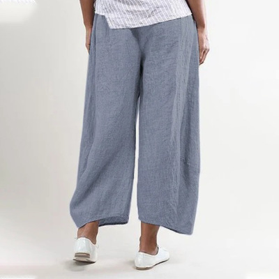 Solid color loose casual wide-leg trousers 32