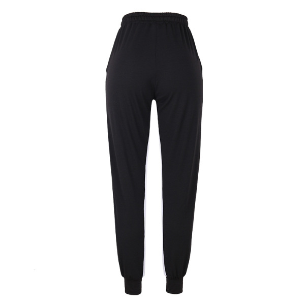 Solid color stitching elastic cuff casual pants 22