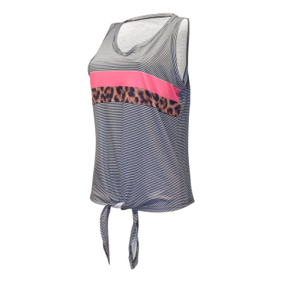 Striped Printed Stitched Casual Vest T-Shirt 45