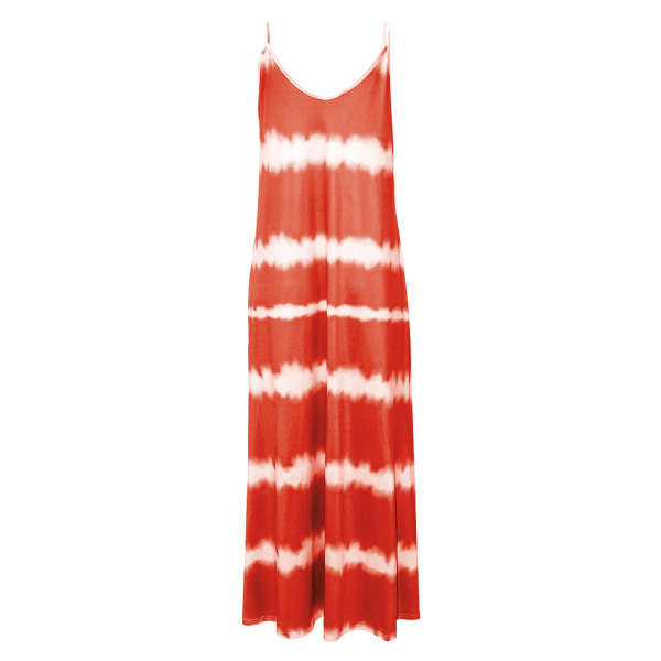 Suspender dress printed striped long dress loose dress 14