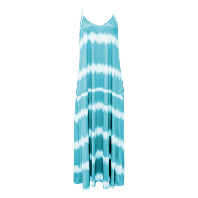 Suspender dress printed striped long dress loose dress 15
