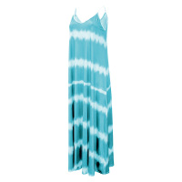Suspender dress printed striped long dress loose dress 15